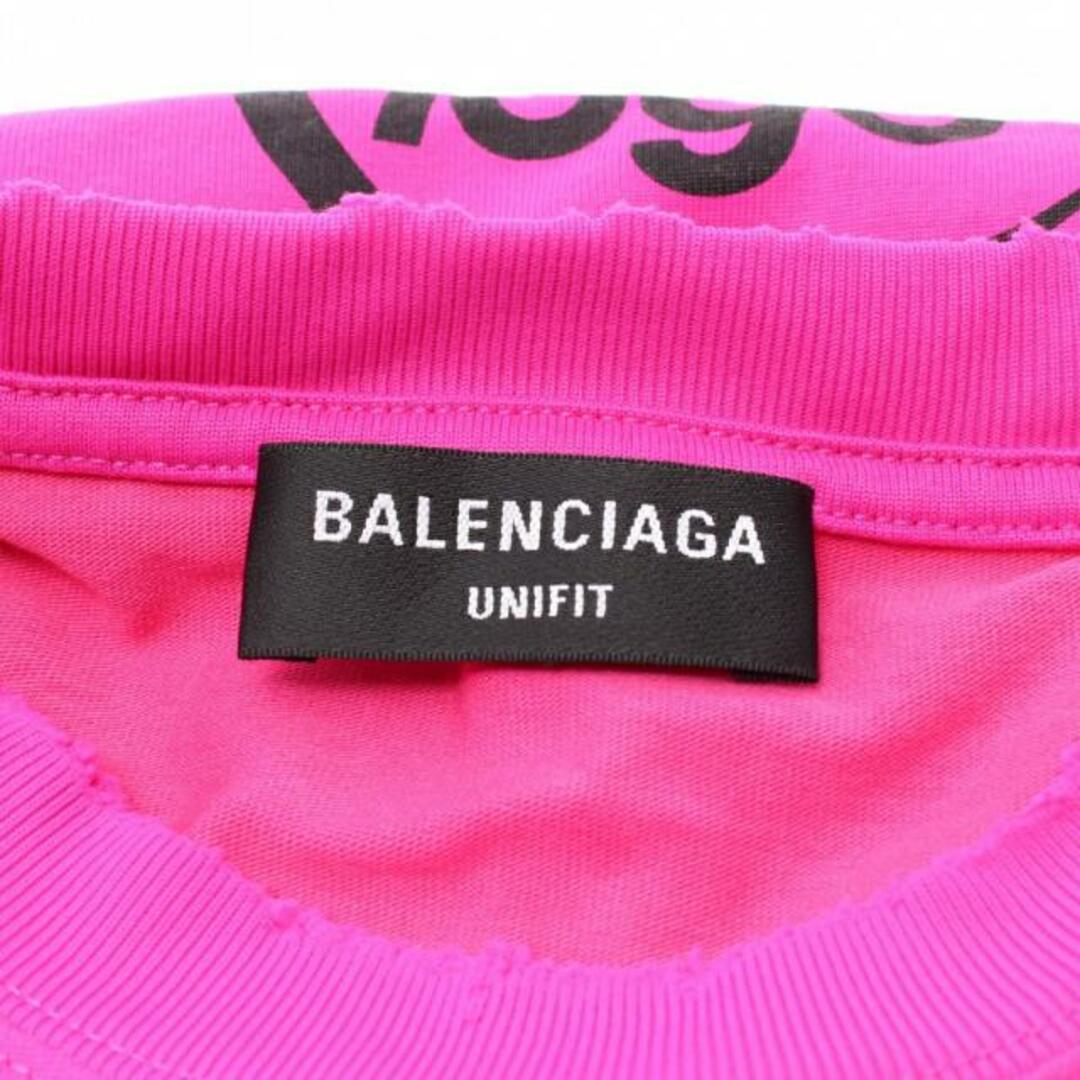 Balenciaga(バレンシアガ)の Tシャツ クルーネック ロゴプリント コットン ピンクパープル ヴィンテージダメージ加工 メンズのトップス(Tシャツ/カットソー(半袖/袖なし))の商品写真