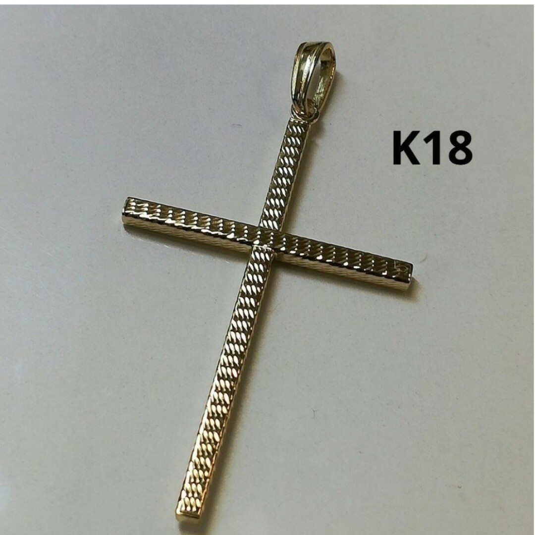 K18 18金 18k YG クロスペンダントトップ⑱《十字架モチーフ》ラージ
