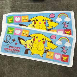 ポケモン(ポケモン)の① ポケモン　ピカチュウ　ピチュー　フェイスタオル　新品　訳あり(キャラクターグッズ)