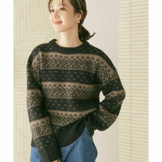 アーバンリサーチドアーズ(URBAN RESEARCH DOORS)の【BLACK】ダブルジャガードKNIT(ニット/セーター)