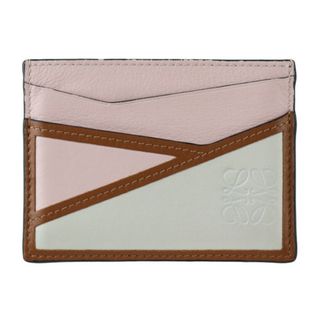 ロエベ(LOEWE)のLOEWE ロエベ PUZZLE パズル PLAIN CARDHOLD プレーン カードホルダー カードケース  レザー   ピンク ホワイト系 ブラウン 名刺入れ パスケース アナグラム 【本物保証】(パスケース/IDカードホルダー)