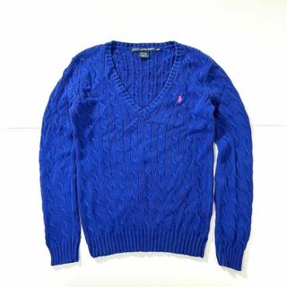 ポロラルフローレン(POLO RALPH LAUREN)のラルフローレン スポート sport ケーブルニット コットン ブルー(ニット/セーター)