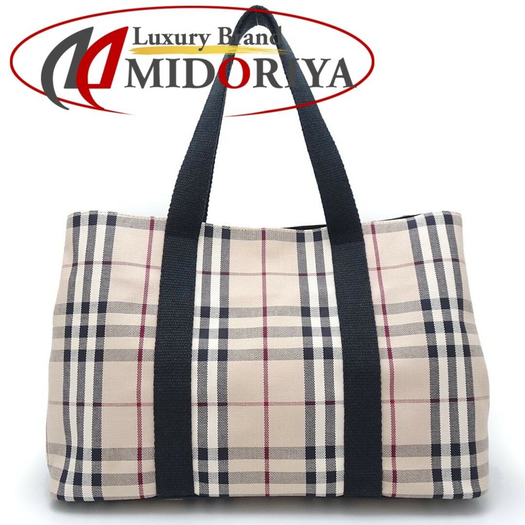 BURBERRY バーバリー トートバッグ チェック柄 キャンバス ベージュ ブラック/350766【中古】 | フリマアプリ ラクマ