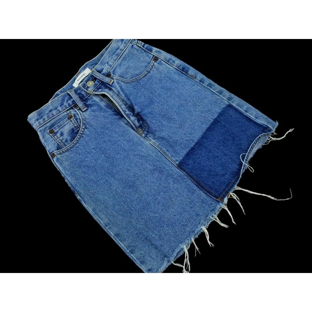 moussy - MOUSSY マウジー カットオフ デニムスカート size0/青