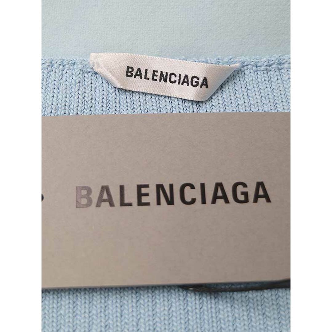 BALENCIAGA バレンシアガ 22SS クロッシェリブニットスカート ブルー XL