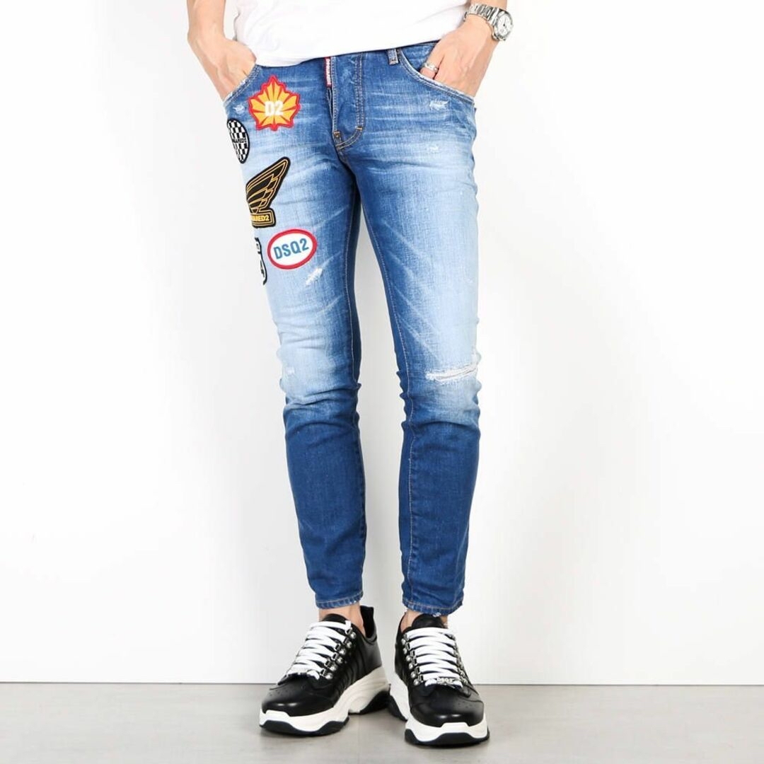 DSQUARED２デニムパンツ ワッペン ダメージ SKATER JEAN