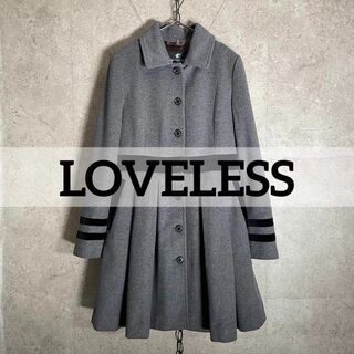 ラブレス(LOVELESS)の美品 最高級 LOVELESS プリーツカシミヤコート 羊毛 Menchi(ロングコート)