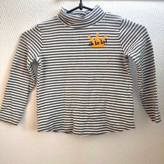 ザラキッズ(ZARA KIDS)のZara Baby ザラベビー ボーダー グレー×ホワイト ロンＴ 104cm(Tシャツ/カットソー)