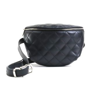 シャネル(CHANEL)のシャネル CHANEL ウエストバッグ ボディバッグ マトラッセ レザー ブラック シルバー ユニセックス 送料無料【中古】 e57314i(ボディバッグ/ウエストポーチ)