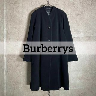 バーバリー(BURBERRY)のヴィンテージ BURBERRYS アンゴラウール ロングノーカラーコート(ロングコート)