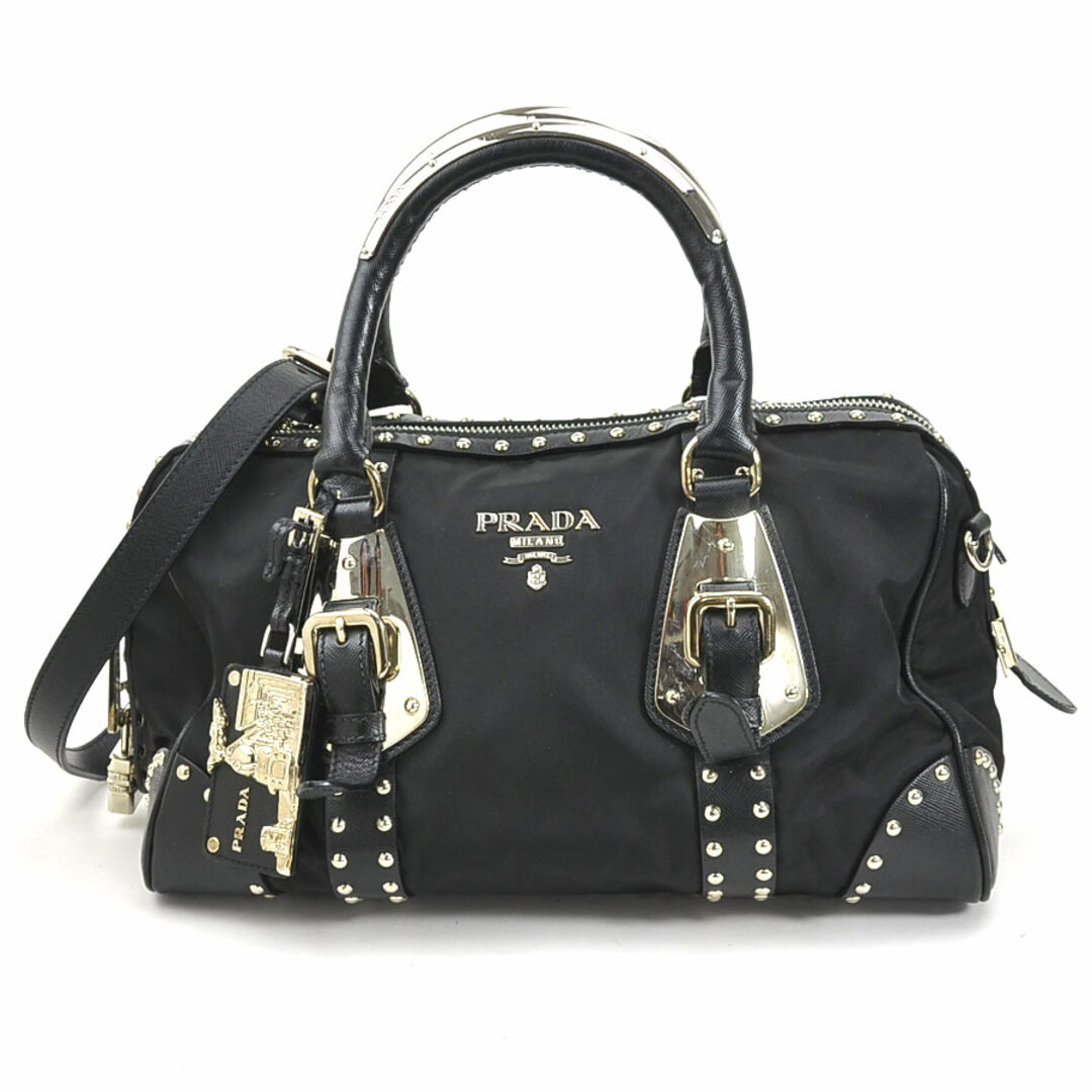 PRADA - プラダ PRADA ハンドバッグ ショルダーバッグ スタッズ ...