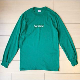 supreme box logo L/S tee S light pine 緑