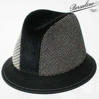 ボルサリーノ(Borsalino)の新品 ボルサリーノ イタリア製 千鳥格子柄 高級ウールハット 60サイズL相当(ハット)