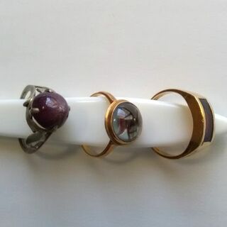 紫色の石デザインリング3点　クラシック調(リング(指輪))