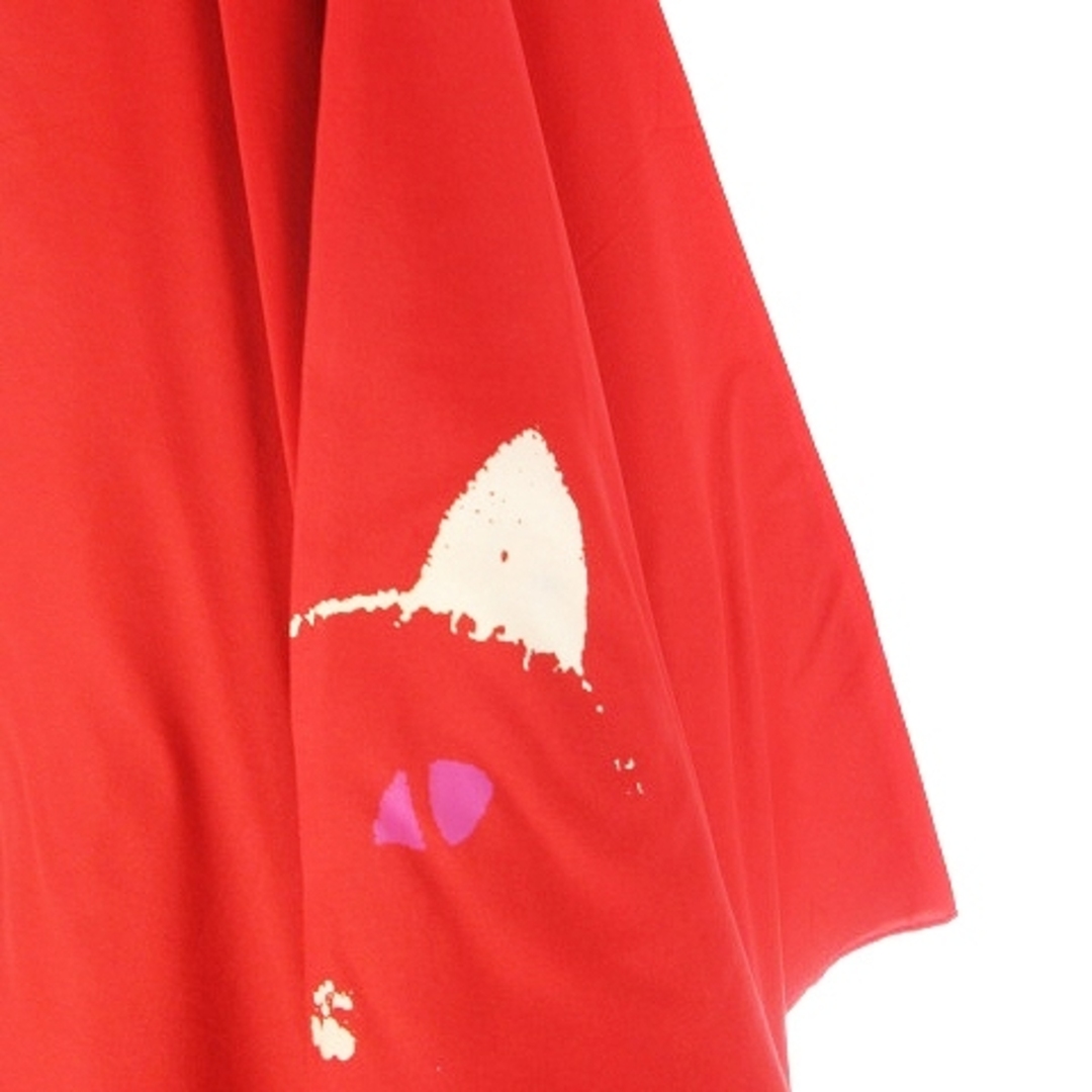 MOSCHINO(モスキーノ)のモスキーノ 雨傘 かさ 雨具 持ち手木 猫柄 ネコ 赤 同梱不可 ■SM1 レディースのファッション小物(傘)の商品写真