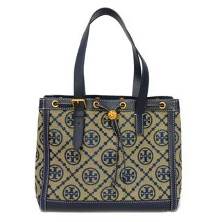 トリーバーチ(Tory Burch)のTory Burch トリーバーチ T モノグラム ジャカード スモール トート ドローストリング 巾着 ダブルT ロゴ ネイビー トートバッグ 81803 405(トートバッグ)