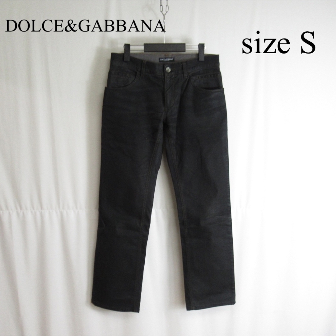 DOLCE&GABBANA(ドルチェアンドガッバーナ)の専用 DOLCE&GABBANA コーティング ブラック デニムパンツ ジーンズ メンズのパンツ(デニム/ジーンズ)の商品写真