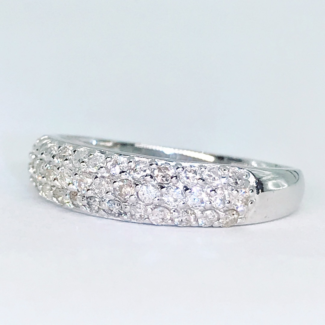 0.50ct パヴェ ダイヤモンドリング K18WG ダイヤ 0.5ct レディースのアクセサリー(リング(指輪))の商品写真