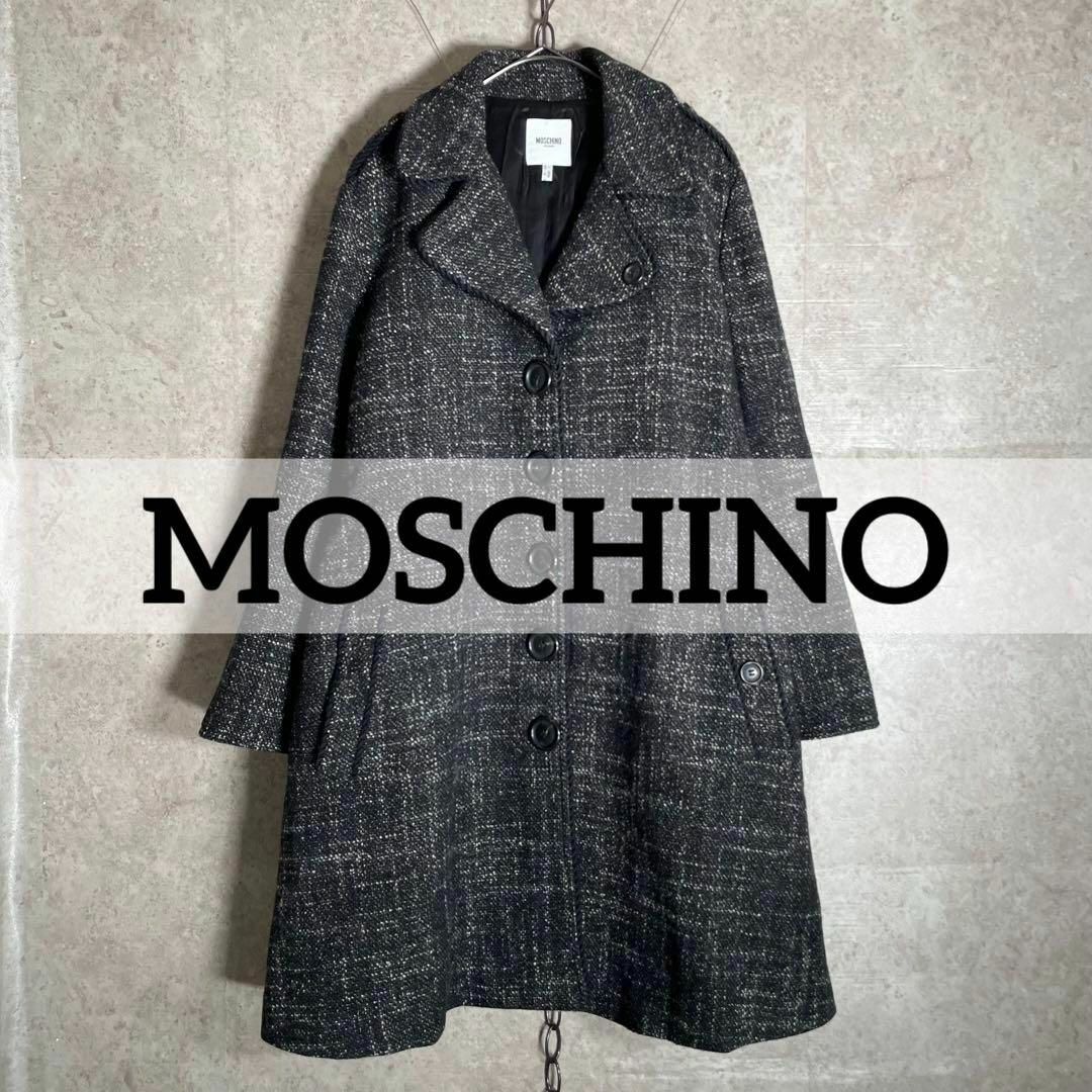 美品  MOSCHINO  モスキーノ　ウール ブラックコート