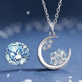 月と雪の結晶ペンダントネックレス(ネックレス)