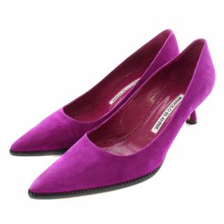 マノロブラニク(MANOLO BLAHNIK)のマノロブラニク PICIUSA SUEDE パンプス 35 22cm 紫(ハイヒール/パンプス)