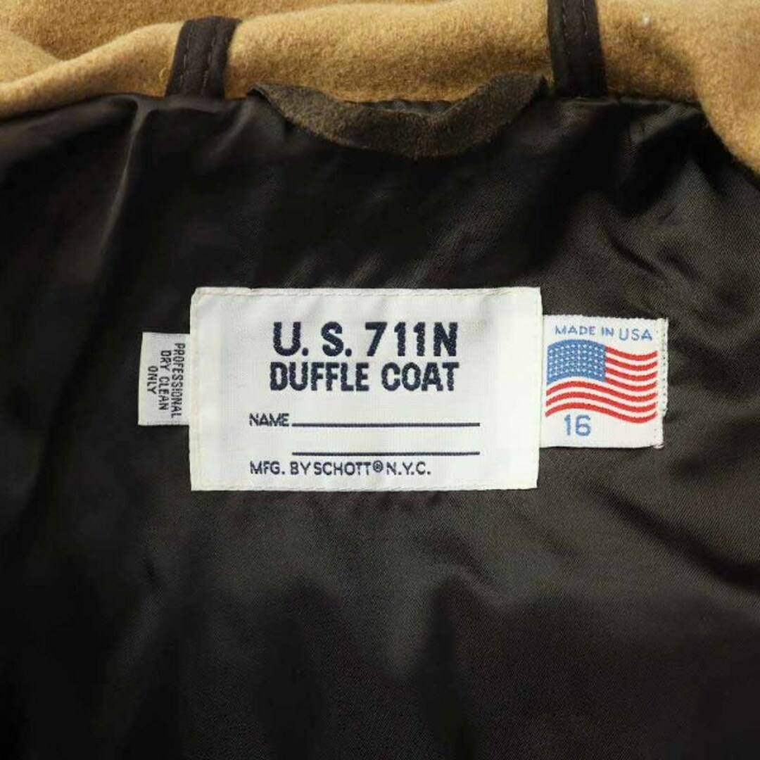 schott(ショット)のショット U.S.711N DUFFLE COAT ダッフルコート 16 L 茶 レディースのジャケット/アウター(ダッフルコート)の商品写真