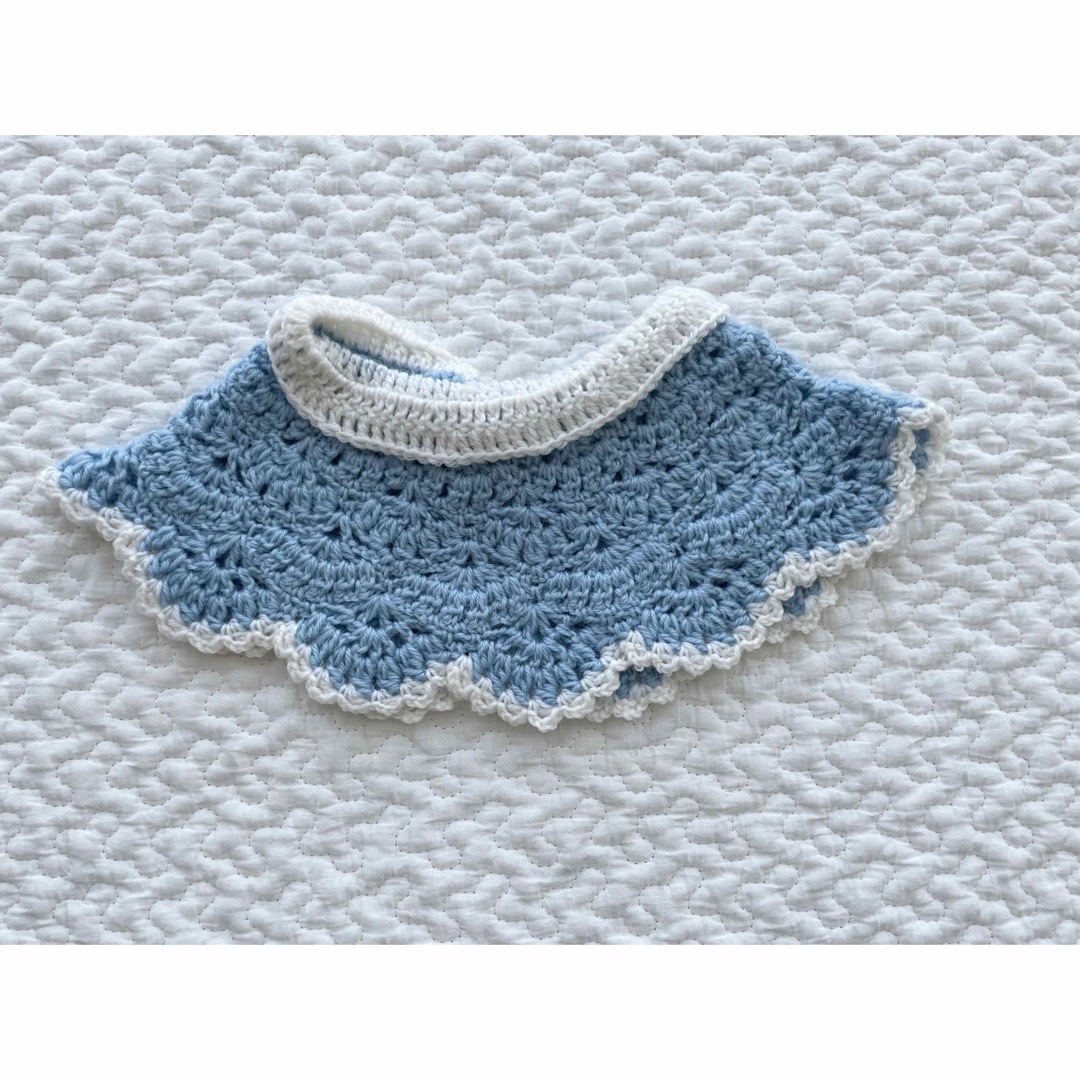 ダフメイコスチューム🧸手編みのウィンターポンチョ iceblue  ハンドメイドのぬいぐるみ/人形(ぬいぐるみ)の商品写真