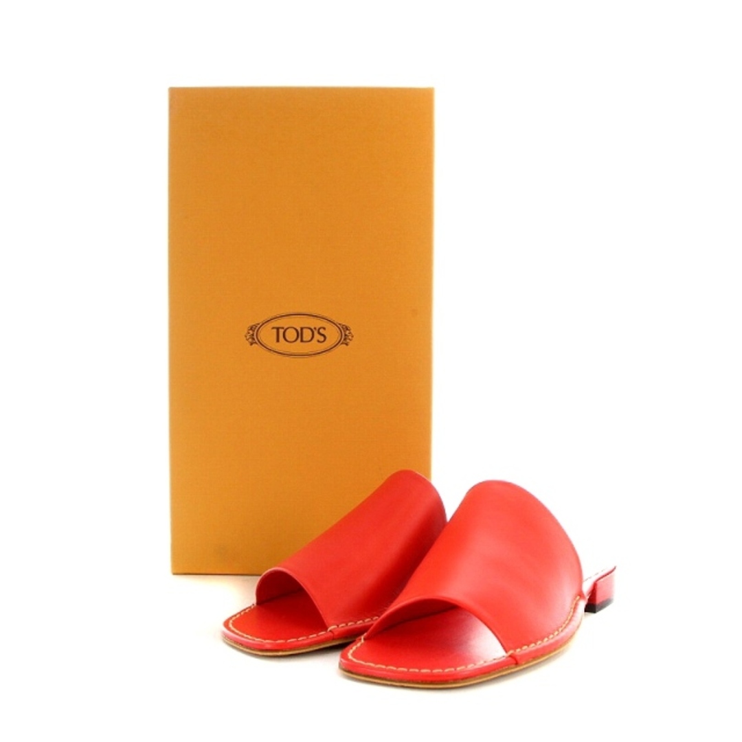TOD'S(トッズ)のトッズ TOD'S サンダル ミュール レザー 36 23cm 赤 レディースの靴/シューズ(サンダル)の商品写真