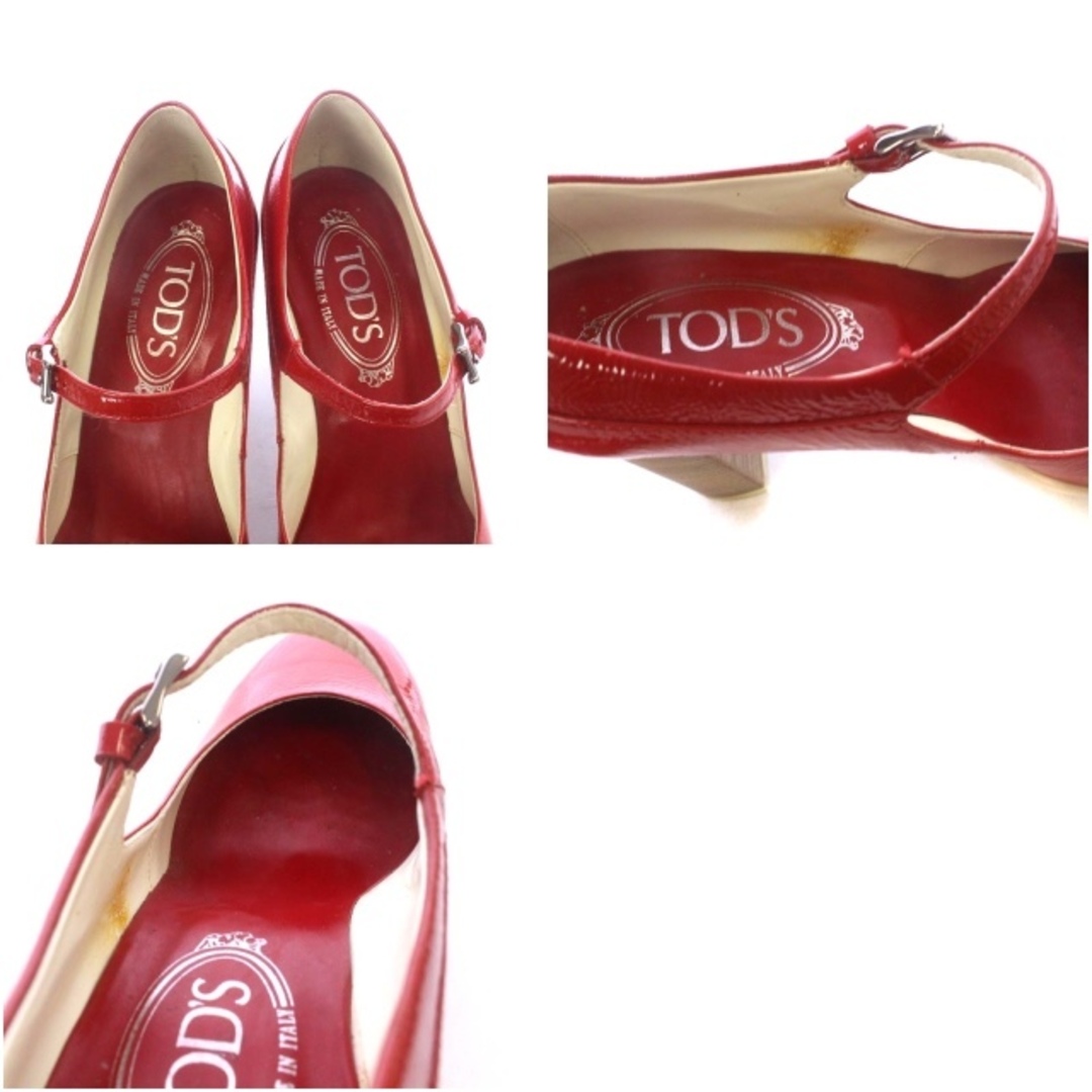 TOD'S(トッズ)のトッズ TOD'S パンプス ハイヒール ストラップ パテントレザー 36 赤 レディースの靴/シューズ(ハイヒール/パンプス)の商品写真