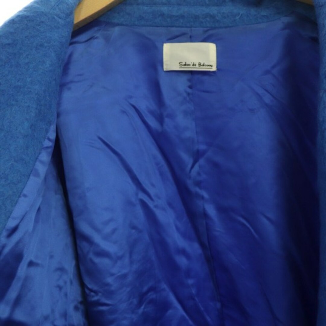 Balcony and Bed(バルコニーアンドベット)のバルコニーアンドベッド コート アウター ニット チェスター ウール F 青 レディースのジャケット/アウター(その他)の商品写真