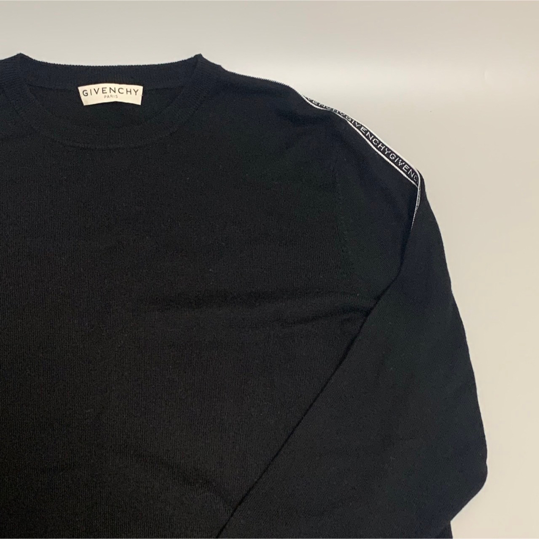 極美品 GIVENCEY ジバンシー ロゴ サイドライン ブラック ニット