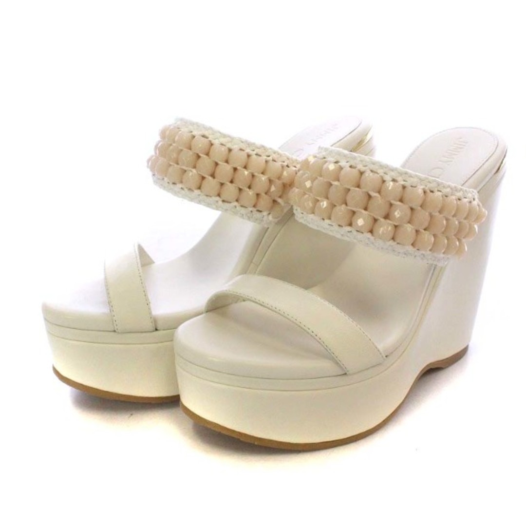 ジミーチュウ Amoure Wedge 130 ナッパ レザー 35 アイボリー