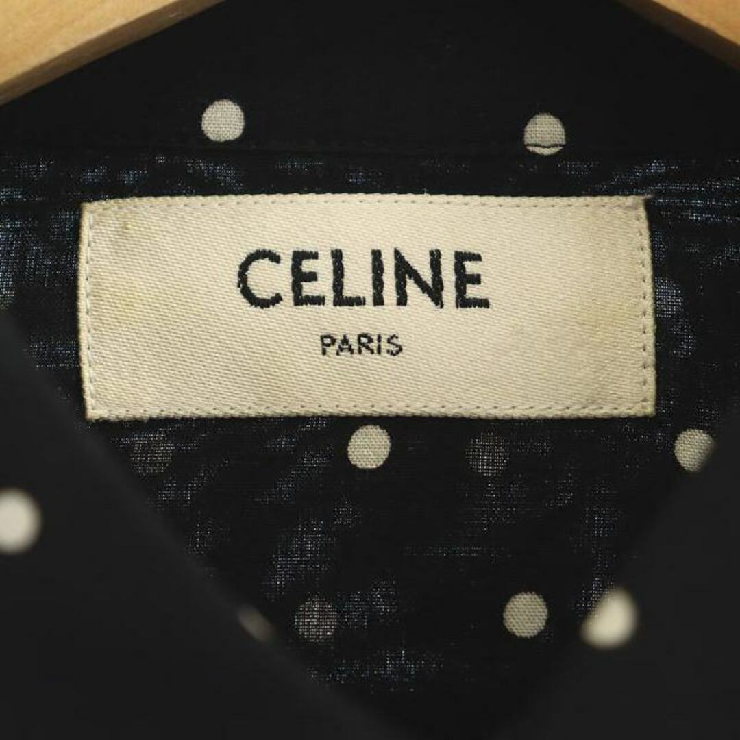 celine(セリーヌ)のセリーヌ by Hedi Slimane ドットプリント シャツ 長袖 水玉 黒 メンズのトップス(シャツ)の商品写真