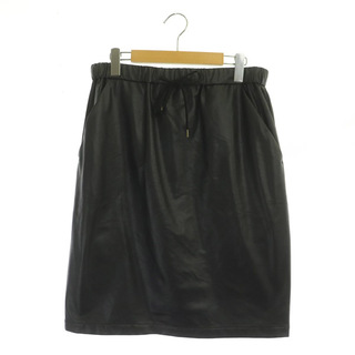 アンタイトル(UNTITLED)のアンタイトル フェイクレザー スカート ロング タイト 大きいサイズ 44 黒(ロングスカート)
