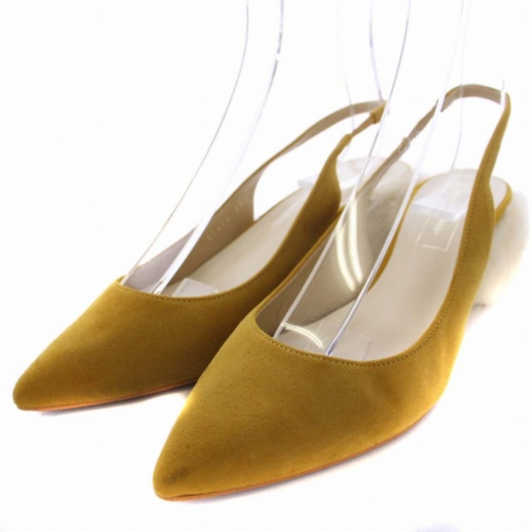 Odette e Odile(オデットエオディール)のオデットエオディール アローズ パンプス チャンキーヒール 23cm 黄 白 レディースの靴/シューズ(ハイヒール/パンプス)の商品写真