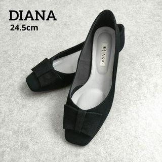 ダイアナ(DIANA)のダイアナDIANA　フラットシューズ　パンプス　リボン　スクエアトゥ　ラメ(ハイヒール/パンプス)