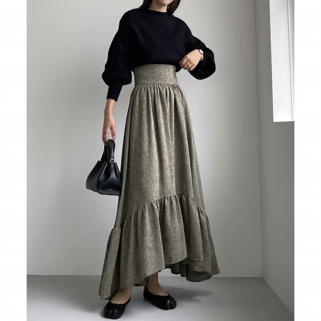 ルエレ　ツイード裾フレアスカート レディースのスカート(ロングスカート)の商品写真