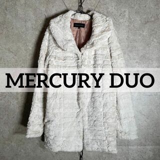 マーキュリーデュオ(MERCURYDUO)のY2K mercury duo フェイクホワイトファー ボーダー レイヤード(毛皮/ファーコート)