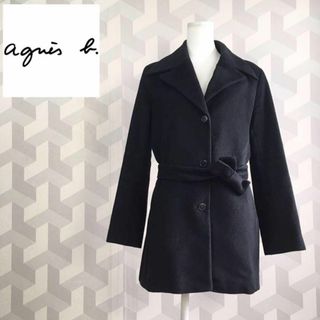 【フランス製】アニエス・ベー　Agnes b Pコート　ウール生地　カシミヤ