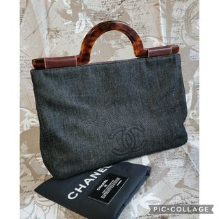 シャネル(CHANEL)の極極美品✨激レア✨CHANEL デカココ ブラックデニム ハンド＆トートバッグ(ハンドバッグ)