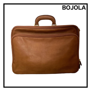 BOJOLA　2wayオールレザーバッグ　ブリーフケース　ビジネス　ブラウン(ビジネスバッグ)