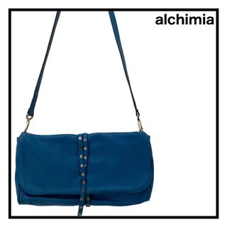 Alchimia - アルキミア　本革オールレザーショルダーバッグ　イタリア製　ブルー　レディース