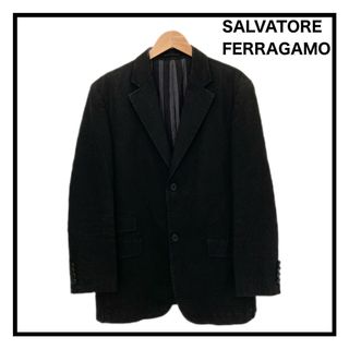 サルヴァトーレフェラガモ(Salvatore Ferragamo)のサルヴァトーレフェラガモ　テーラードジャケット　アシンメトリー　ブラック　48(テーラードジャケット)