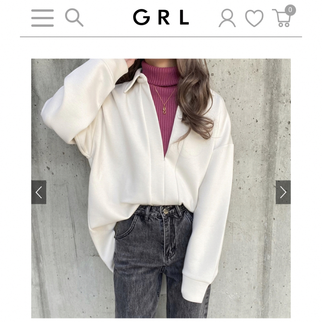 GRL(グレイル)の【新品・未使用】GRL  グレイル　ビッグスキッパートップス　黒 レディースのトップス(シャツ/ブラウス(長袖/七分))の商品写真