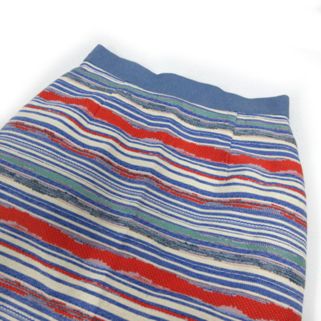 VICKY(ビッキー)のVICKY スカート ストレート ミディ丈 マルチボーダー 青 マルチカラー 1 レディースのスカート(ひざ丈スカート)の商品写真