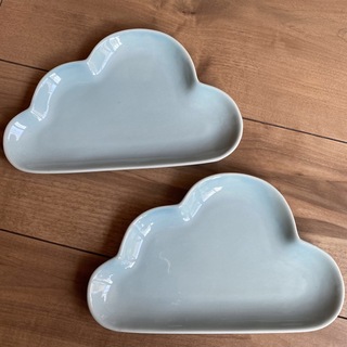 新品　2枚セット　雲　プレート　ブルー　カフェプレート　皿　ワンプレート(食器)