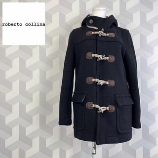 ロベルトコリーナ(ROBERTO COLLINA)の【ロベルトコリーナ】美品 イタリア製 厚手 ウールニット ダッフルコート 黒.(ダッフルコート)