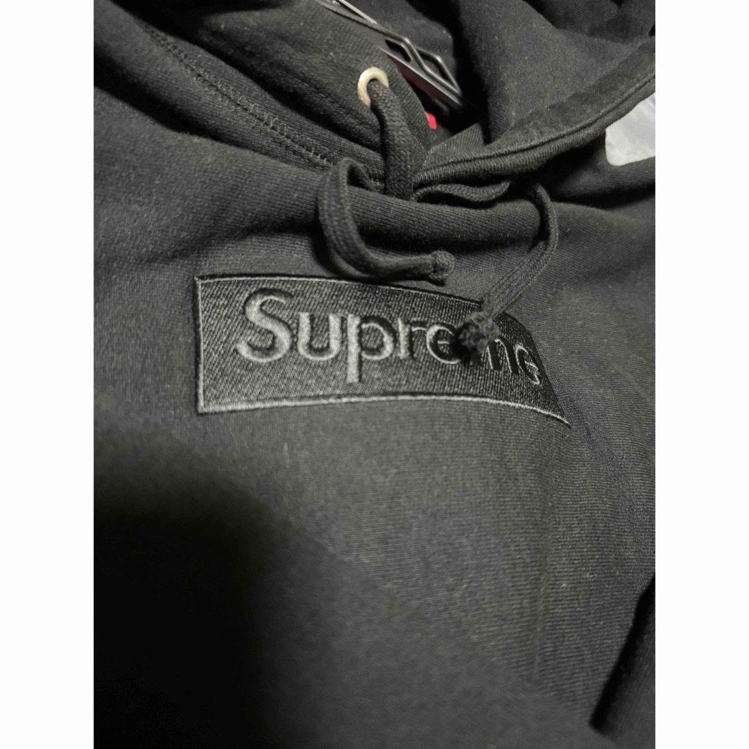 シュプリーム　ボックスロゴ　パーカー　2014aw 黒×黒　Sサイズ