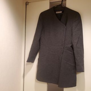 エンポリオアルマーニ(Emporio Armani)の美品❗EMPORIOARMANI　比翼チャコールグレー　ロングジャケット(テーラードジャケット)