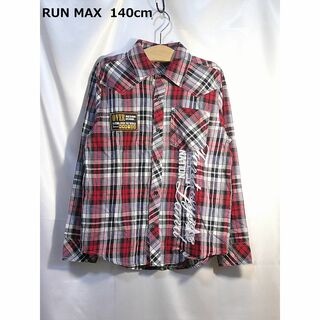 ＜№7303＞(140cm)★RUN MAX★男らしいチェックシャツ(ブラウス)